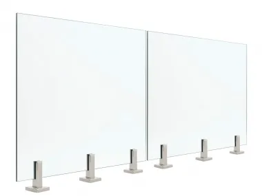 Sklenené zábradlie na stĺpikoch 1 meter – Nerez 2205, 1 kN